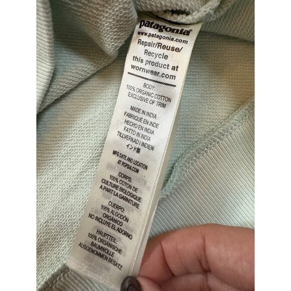 Patagonia Logo Crewneck Sweatshirt Large Sage Green Organic Cotton (bin GG158) - Picture 5 of 7